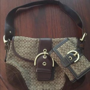 Adorable coach handbag with matching wallet